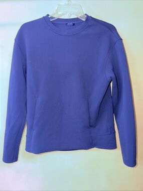 Lululemon On Track Crew Sweatshirt Navy Blue Front Pocket Size 6